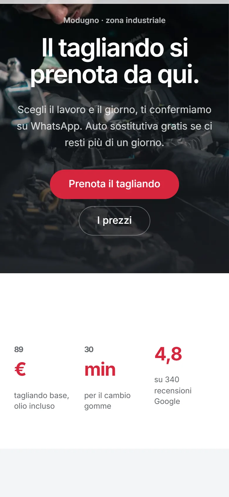 Anteprima del sito Autofficina Delle Rose su telefono