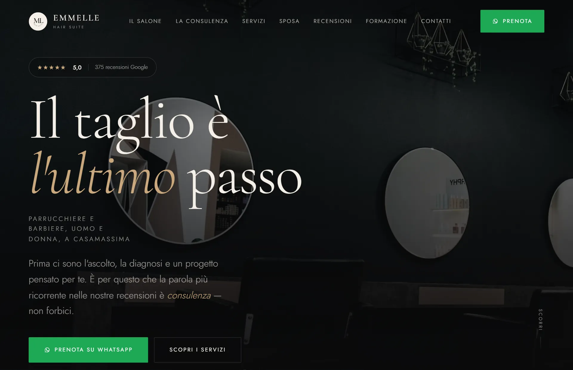 Anteprima del sito Emmelle Hair Suite su computer