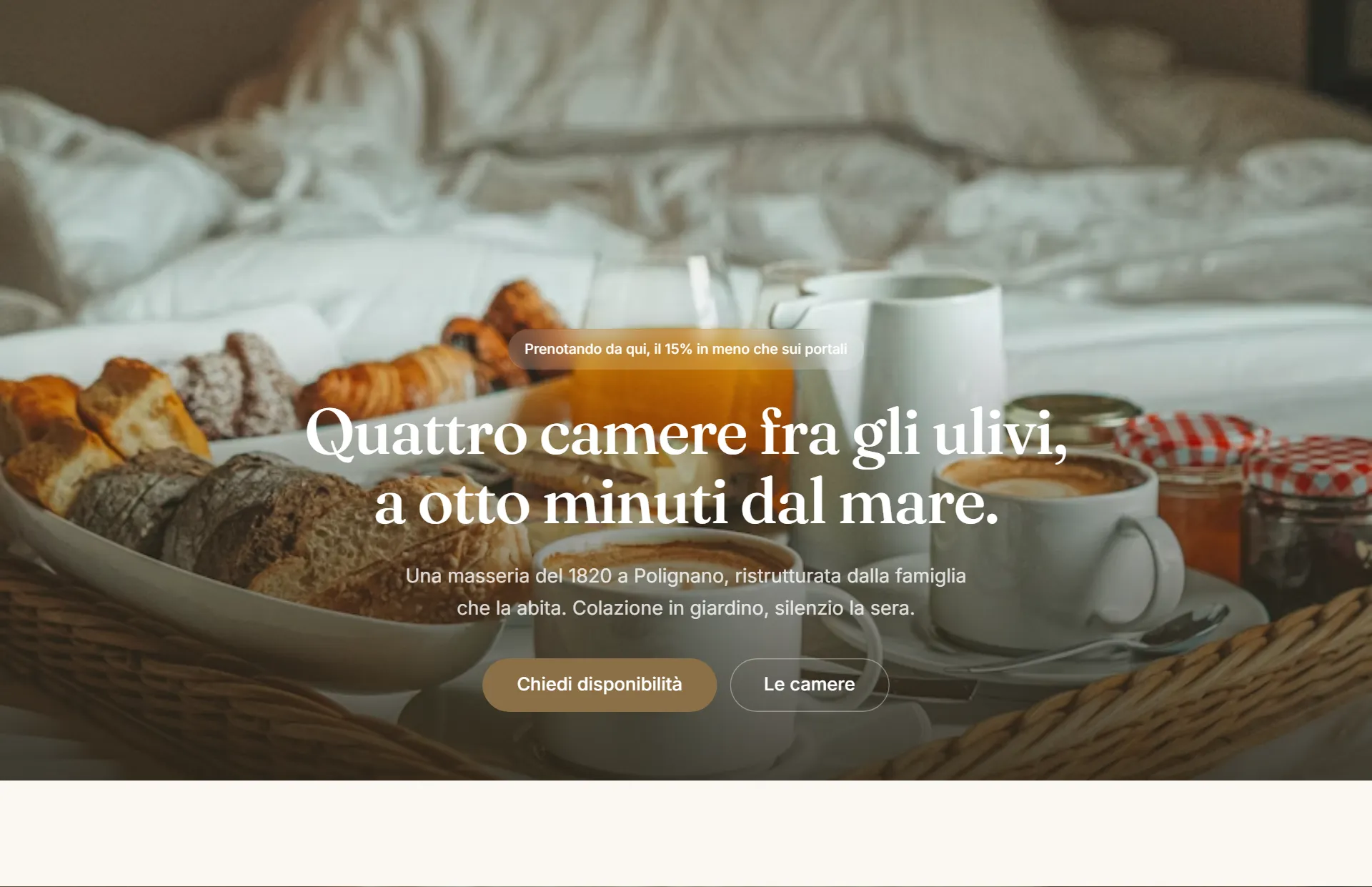 Anteprima del sito Masseria Le Lame su computer